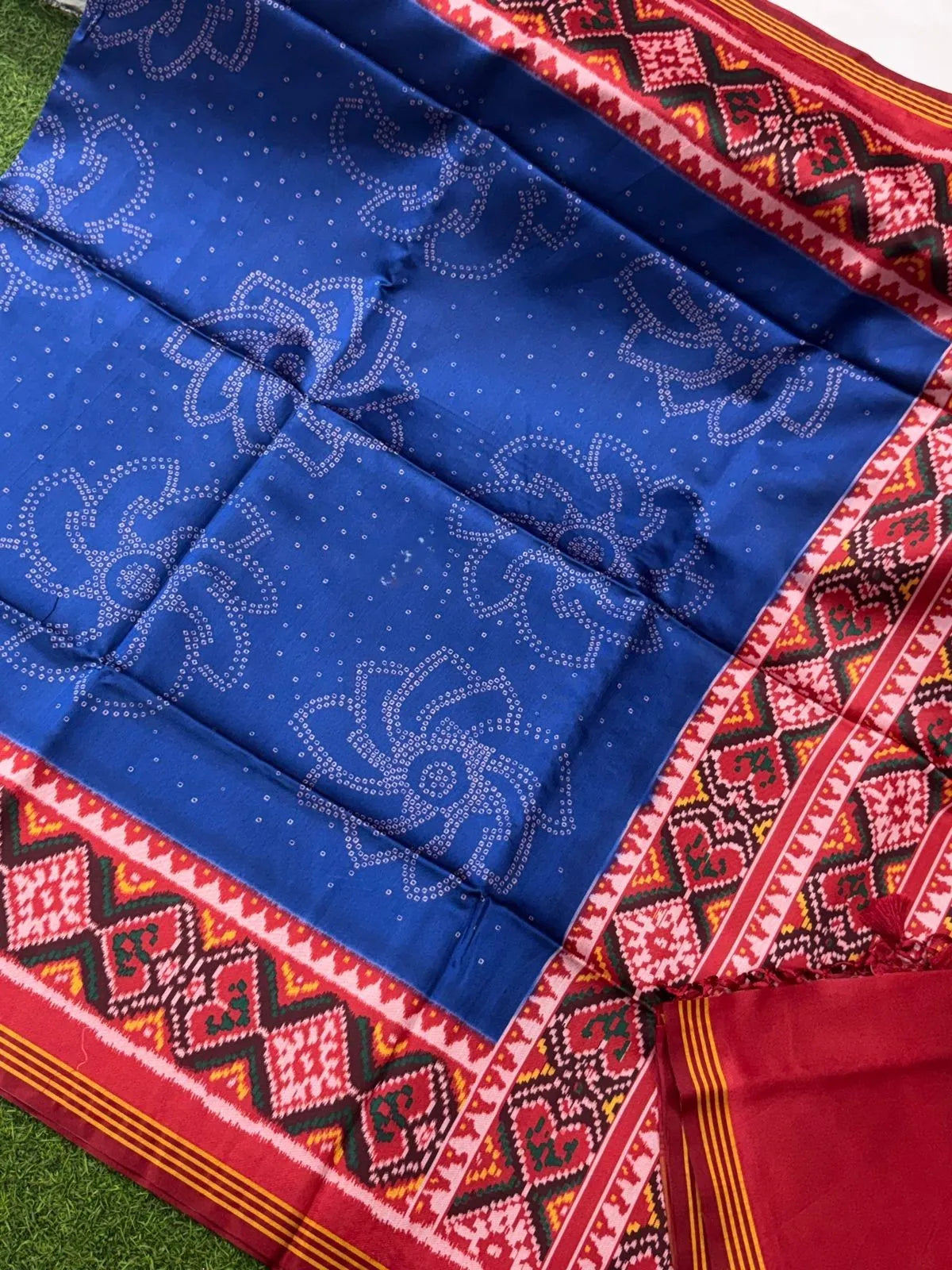 Double Ikkat Printed Gujarati Patola Saree