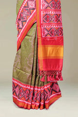 Double Ikkat Printed Gujarati Patola Saree