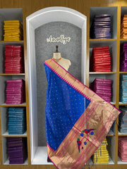 Pure Paithani Zari Border Parrot Motif Pallu Dupatta