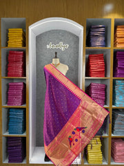 Pure Paithani Zari Border Parrot Motif Pallu Dupatta