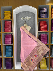Pure Paithani Zari Border Parrot Motif Pallu Dupatta