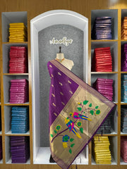 Pure Paithani Multicolor Parrot Weaving Motif Pallu Dupatta