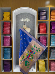 Pure Paithani Multicolor Parrot Weaving Motif Pallu Dupatta