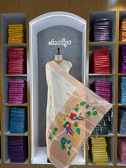 Pure Paithani Multicolor Parrot Weaving Motif Pallu Dupatta