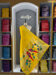 Pure Paithani Multicolor Parrot Weaving Motif Pallu Dupatta