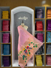 Pure Paithani Multicolor Parrot Weaving Motif Pallu Dupatta