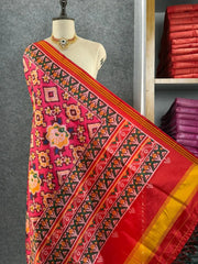 Patola Dupatta - Rajwadi Floral Soft Silk Patola Printed Dupatta