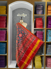 Patola Dupatta - Rajwadi Floral Soft Silk Patola Printed Dupatta