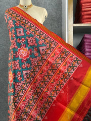 Patola Dupatta - Rajwadi Floral Soft Silk Patola Printed Dupatta