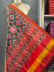 Patola Dupatta - Rajwadi Floral Soft Silk Patola Printed Dupatta