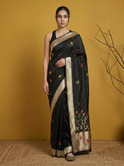 Organza Jamdani Dark Shades Designer Saree