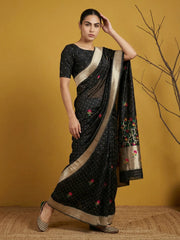 Organza Jamdani Dark Shades Designer Saree