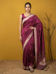 Organza Jamdani Dark Shades Designer Saree