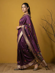 Organza Jamdani Dark Shades Designer Saree