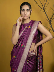 Organza Jamdani Dark Shades Designer Saree