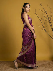 Organza Jamdani Dark Shades Designer Saree