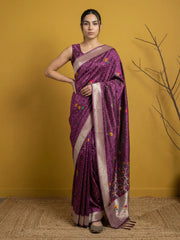 Organza Jamdani Dark Shades Designer Saree