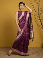 Organza Jamdani Dark Shades Designer Saree