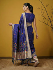 Organza Jamdani Dark Shades Designer Saree