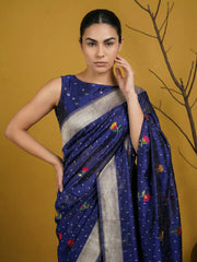 Organza Jamdani Dark Shades Designer Saree