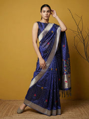 Organza Jamdani Dark Shades Designer Saree