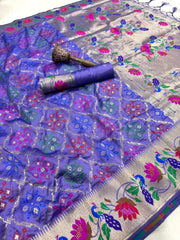 Pure Soft Silk Bandhani Patola Fusion Paithani Saree