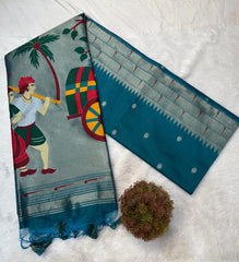 Akha Trij Meena Weaving Paithani Saree