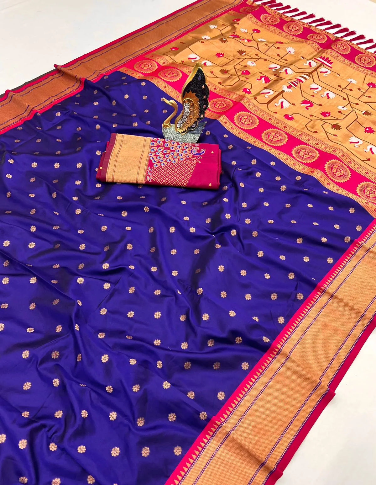 Soft Silk Meenkari Hansraj Paithani Saree