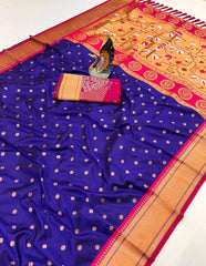 Soft Silk Meenkari Hansraj Paithani Saree