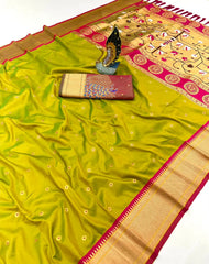 Soft Silk Meenkari Hansraj Paithani Saree