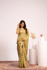 Soft Pure Muga Cotton Paithani Saree