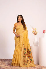 Soft Pure Muga Cotton Paithani Saree