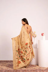 Soft Pure Muga Cotton Paithani Saree