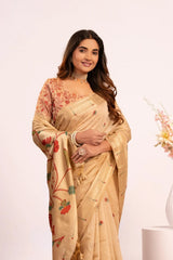 Soft Pure Muga Cotton Paithani Saree