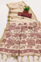 Soft Pure Muga Cotton Rich Flowery Pallu Saree