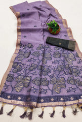 Soft Pure Muga Cotton Rich Flowery Pallu Saree