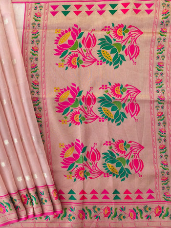 Traditional Lotus Tissue Paithani Silk Saree