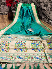 Soft Silk Bindi Muniya Border Paithani Saree