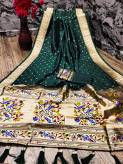 Soft Silk Bindi Muniya Border Paithani Saree
