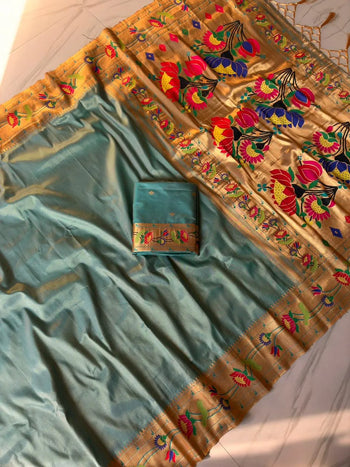 Super Hit Brocade Tissue Silk Paithani Saree