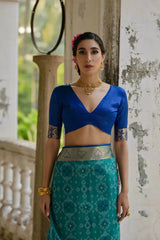 Ikkat Soft Desi Raw Silk Saree