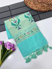 Soft Tussar Silk Pastel Paithani Saree