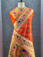 Bandhani Patola Silk Paithani Saree