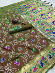 Bandhani Patola Silk Paithani Saree