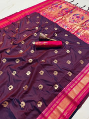 Traditional Paithani Kadiyal Border Saree