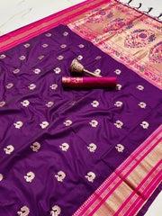 Traditional Paithani Kadiyal Border Saree