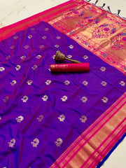 Traditional Paithani Kadiyal Border Saree