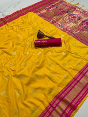 Traditional Paithani Kadiyal Border Saree