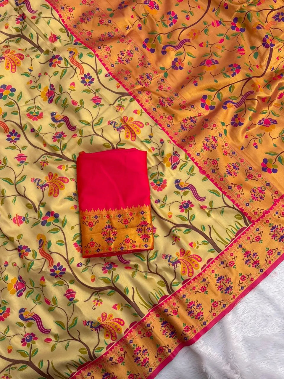 Super-Hit All Over Tissue Silk Paithani Saree