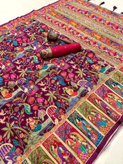 Pure Viscose Gajji Silk Pashmina Saree – Premium Silk Saree